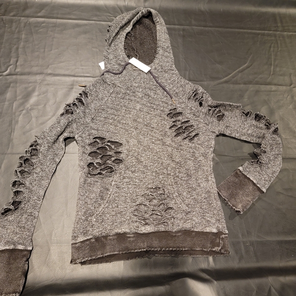 Gray Distressed Hoodie - Picture 1 of 4